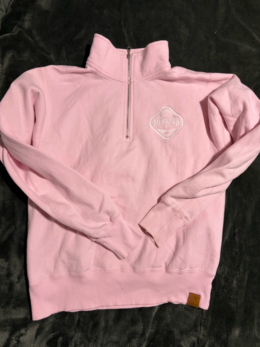 Pink Quarter-Zip Pullover Muskoka Bearwear